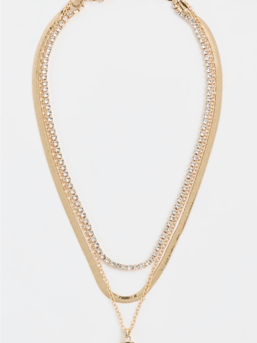 ettika Gold-Tone Layered Crystal & Chain Necklace